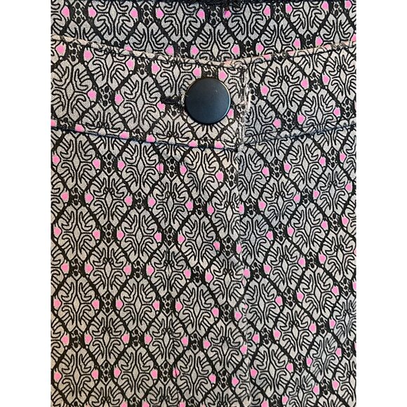 Allison Daley Petite 6P Women's Black & Pink Patterned Trousers - Picture 2 of 11